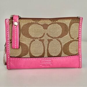 Coach Monogram Pink Leather Cardholder